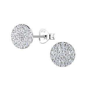 Wholesale Sterling Silver Round Ear Studs - JD21757