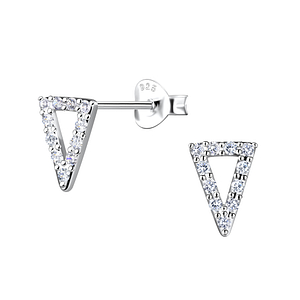 Wholesale Sterling Silver Triangle Ear Studs - JD21700