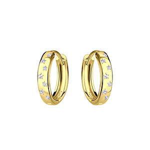 Wholesale Sterling Silver Star Huggie Earrings - JD21474