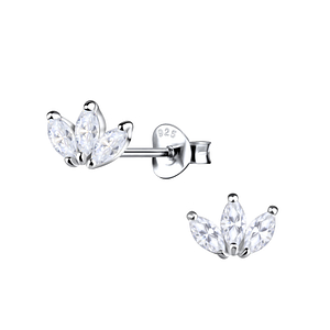 Wholesale Sterling Silver Flower Ear Studs - JD21844