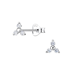 Wholesale Sterling Silver Triangle Ear Studs - JD21837 Wholesale Sterling Silver Triangle Ear Studs - JD21837