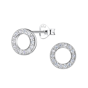 Wholesale Sterling Silver Circle Ear Studs - JD21860