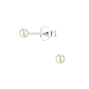Wholesale 3mm Pearl Sterling Silver Ear Studs - JD7404