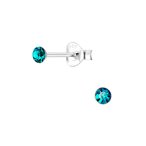 Wholesale 3mm Round Crystal Sterling Silver Ear Studs - JD1708