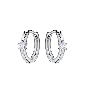 Wholesale 12mm Sterling Silver Star Huggie Earrings - JD21814