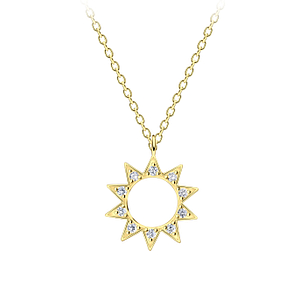 Wholesale Sterling Silver Sun Necklace - JD21335