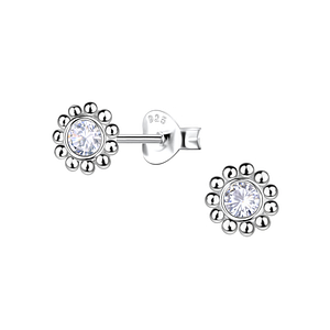 Wholesale Sterling Silver Flower Ear Studs - JD22110