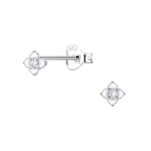 Wholesale Sterling Silver Flower Ear Studs - JD22671