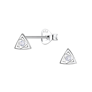 Wholesale Sterling Silver Triangle Ear Studs - JD22683 Wholesale Sterling Silver Triangle Ear Studs - JD22683