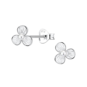 Wholesale Sterling Silver Flower Ear Studs - JD22658