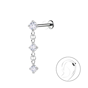 Wholesale Sterling Silver Hanging Stones with Titanium Labret - JD22753