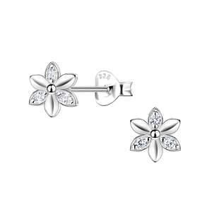 Wholesale Sterling Silver Flower Stud Earrings - JD22636