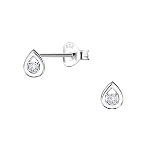 Wholesale Sterling Silver Pear Ear Studs - JD22675