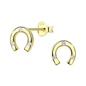 Wholesale Sterling Silver Horseshoe Ear Studs - JD22935