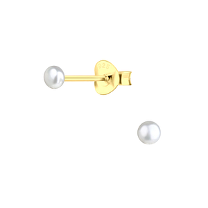 Wholesale 3mm Fresh Water Pearl Sterling Silver Ear Studs - JD21208