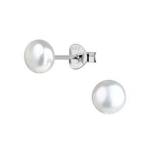 Wholesale 6mm Fresh Water Pearl Sterling Silver Ear Studs - JD22221