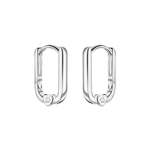 Wholesale 10mm Sterling Silver Heart Huggie Earrings - JD22729
