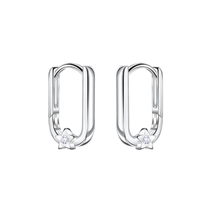 Wholesale 10mm Sterling Silver Star Huggie Earrings - JD22731