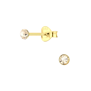 Wholesale 3mm Round Crystal Sterling Silver Ear Studs - JD13750