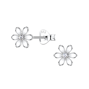 Wholesale Sterling Silver Flower Ear Studs - JD22170
