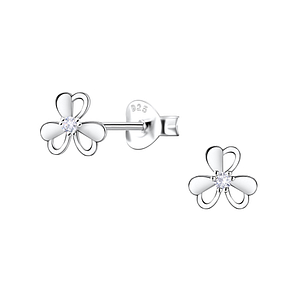 Wholesale Sterling Silver Flower Ear Studs - JD22691