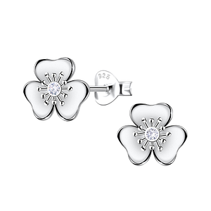 Wholesale Sterling Silver Flower Ear Studs - JD22638