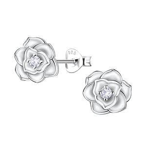 Wholesale Sterling Silver Flower Stud Earrings - JD22656