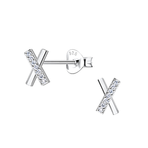 Wholesale Sterling Silver Cross Ear Studs - JD22406