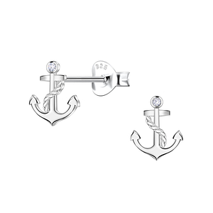 Wholesale Sterling Silver Anchor Ear Studs - JD23272