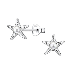 Wholesale Sterling Silver Starfish Ear Studs - JD23275