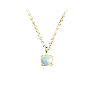 Wholesale 4mm Opal Sterling Silver Necklace - JD23170