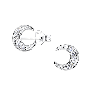 Wholesale Sterling Silver Moon Ear Studs - JD23348