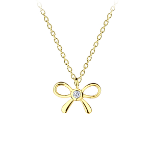 Wholesale Sterling Silver Bow Necklace - JD21595