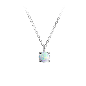 Wholesale 4mm Opal Sterling Silver Necklace - JD23133