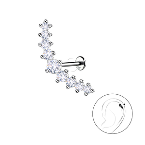 Wholesale Sterling Silver Geometric with Titanium Labret - JD22736
