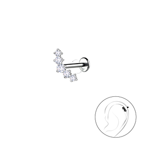 Wholesale Sterling Silver Geometric with Titanium Labret - JD22738