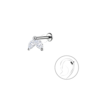 Wholesale Sterling Silver Geometric with Titanium Labret - JD22739