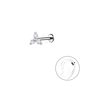 Wholesale Sterling Silver Geometric with Titanium Labret - JD22747