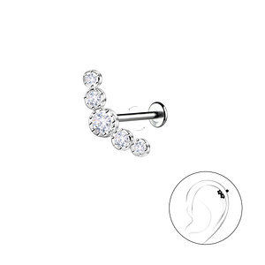 Wholesale Sterling Silver Geometric with Titanium Labret - JD22750