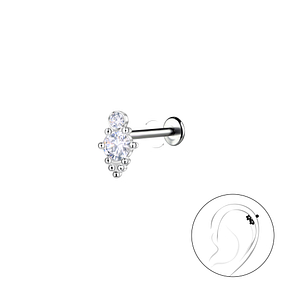 Wholesale Sterling Silver Geometric with Titanium Labret - JD22759