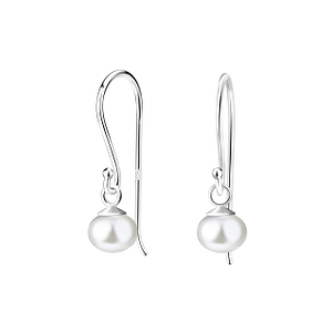 Wholesale 4mm Fresh Water Pearl Sterling Silver Earrings - JD21216
