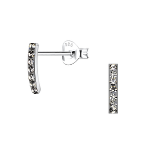 Wholesale Sterling Silver Crystal Bar Ear Studs - JD22025