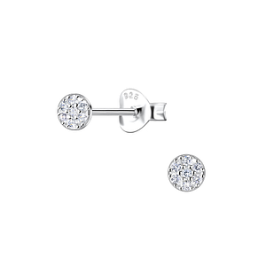 Wholesale Sterling Silver Round Ear Studs  - JD22408