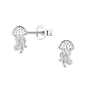Wholesale Sterling Silver Jellyfish Ear Studs  - JD23284