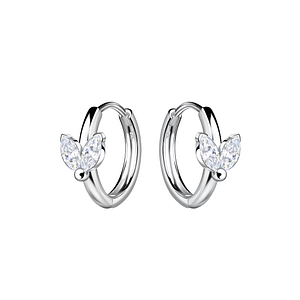Wholesale 11mm Sterling Silver Geometric Huggie Earrings - JD22400