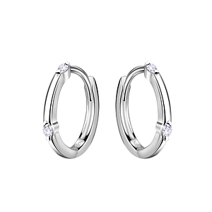 Wholesale 11mm Sterling Silver Huggie Earrings - JD22191