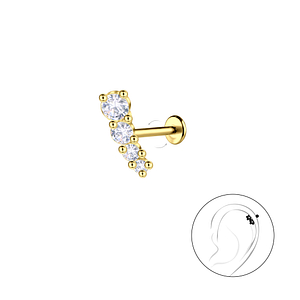 Wholesale Sterling Silver Geometric with Titanium Labret - JD23026