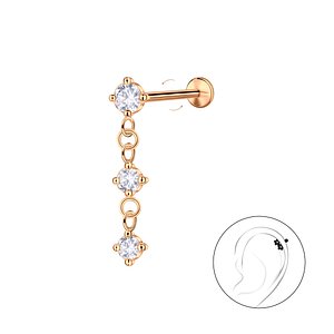 Wholesale Sterling Silver Hanging Stones with Titanium Labret - JD23075 Wholesale Sterling Silver Hanging Stones with Titanium Labret - JD23075