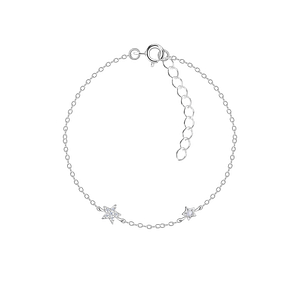 Wholesale Sterling Silver Double Star Bracelet - JD22606