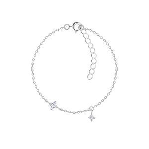 Wholesale Sterling Silver Double Star Bracelet - JD22614